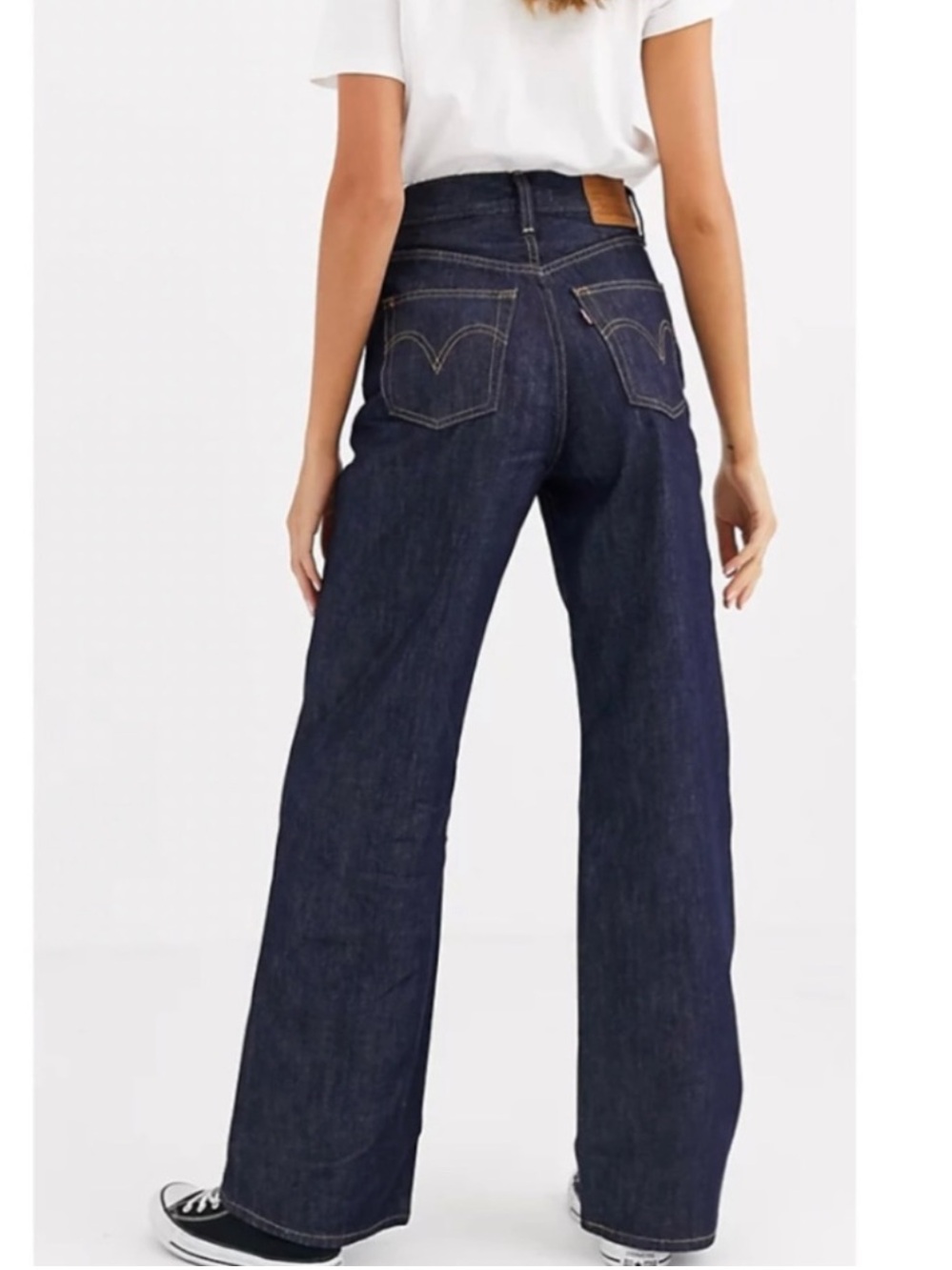 Levi’s Jeans Ribcage High-Rise Wide Leg Dark Indigo Casual Festival Western 29 - Picture 2 of 14
